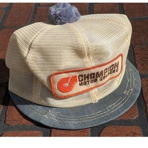 Champion Motor Graders K Products Patch Trucker Hat Cap Vintage 70s 80s USA Made